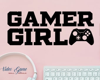Gaming Wall Decal, Gamer Girl Decal, Video Game Room Decor, Gift for Gamers