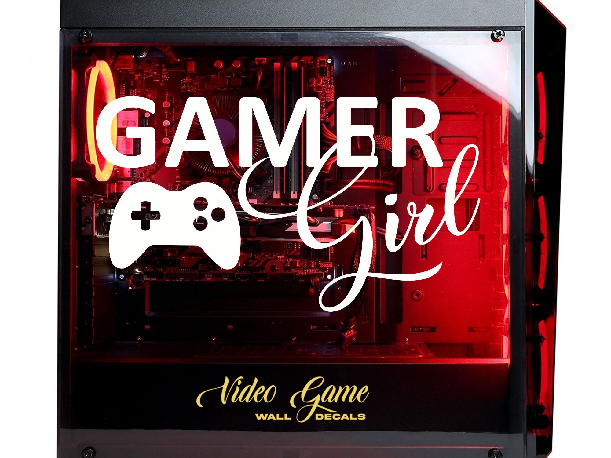 Video Game Wall Decal Gamer Girl Decal Gaming Room Decor Etsy