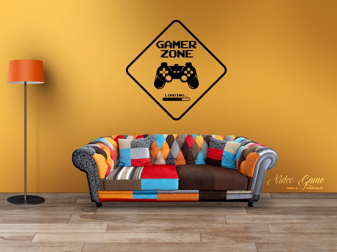 Video Game Wall Decal Gamer Zone Decal Gaming Room Decor Etsy