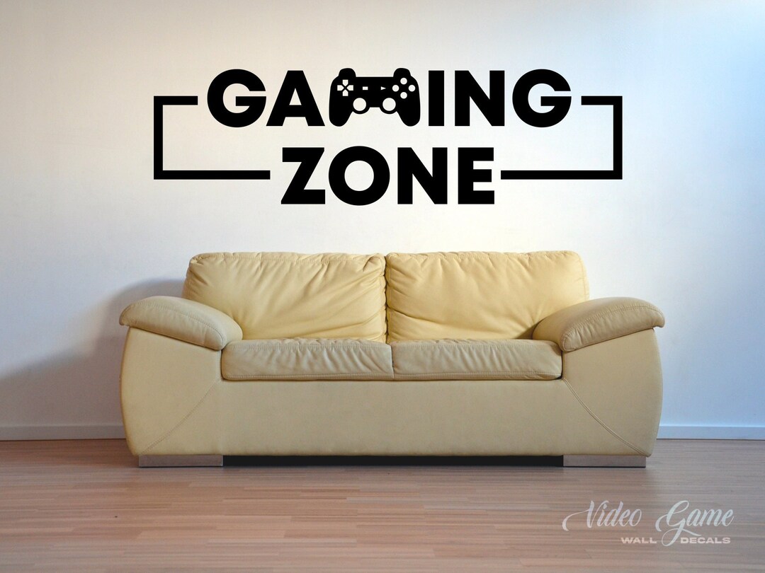 Gaming Zone Video Game Wall Decal, Gaming Room Decor, Playstation