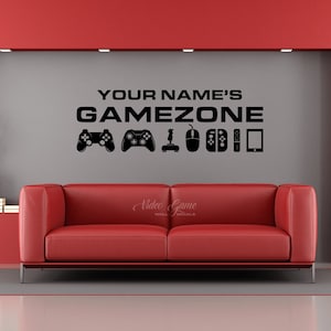 Personalized Game Zone Video Game Wall Decal, Gaming Room Decor, Vinyl Lettering, Kid Room Decor, Gift for Gamers