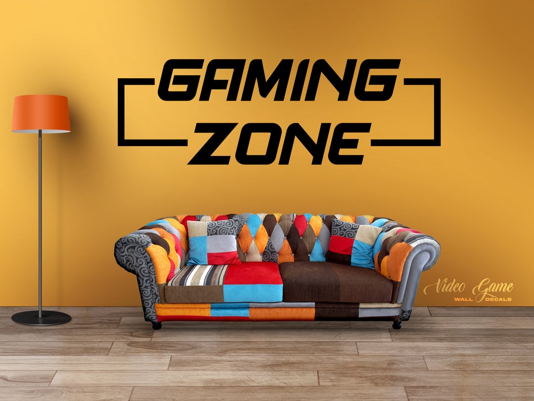 Gaming Zone Wall Decal, Entertainment Room Decor, Kids Bedroom Sticker