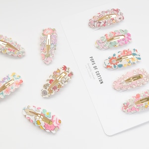 Liberty Hair Clips | Liberty Scallop Snap Clips | Baby Toddler Hair Clips - Spring