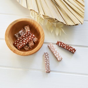 Boho Barrettes | Fully Lined Neutral Toddler Hair Clips | Baby Hair Clips | Non Slip Clip