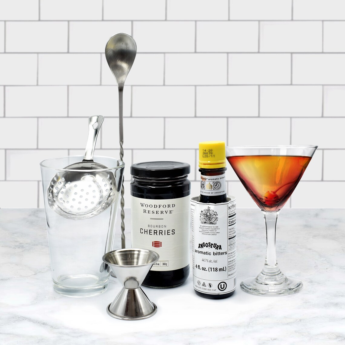 Manhattan Cocktail Kit 7 Pieces. Woodford Reserve Cherries Etsy