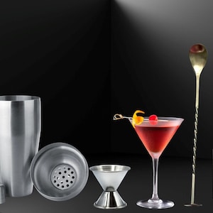 Complete Manhattan Cocktail Kit Gift Set (5 Pieces) - Mixology Set for a Perfect Manhattan Drink