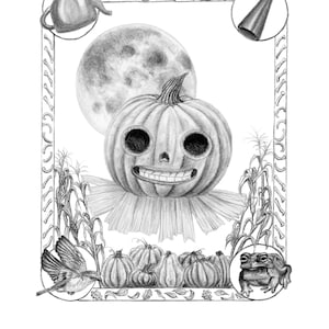 Over the Garden Wall Charcoal Print -- 8x10 Giclee