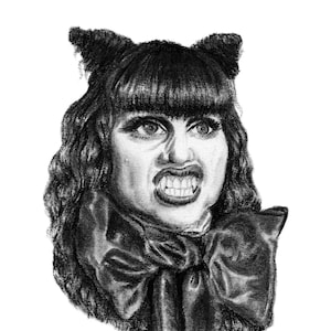 Nadja What We Do in the Shadows Charcoal Print - 5x7 or 8x10 Giclee