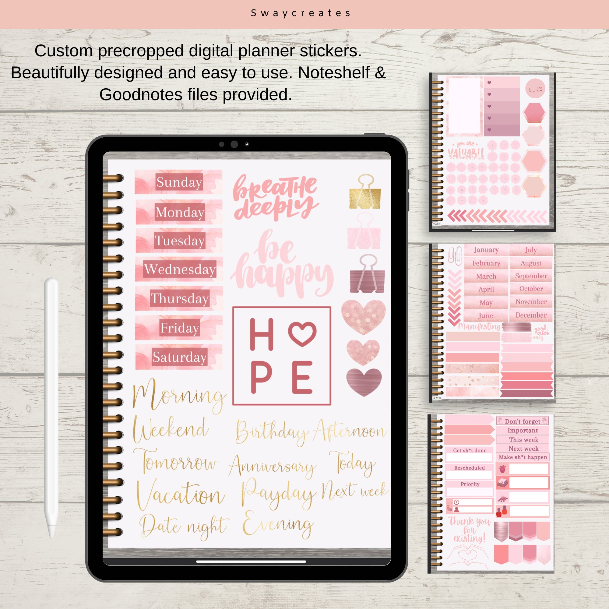 Pre Cropped Digital Stickers for Goodnotes and Noteshelf - Etsy
