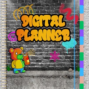 Digital Planner - Graffiti Gummy Bear theme