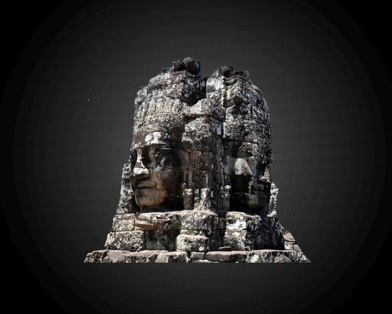 No Physical Product Cambodia High Resolution PNG Digital Design Digital Download Faces of Bayon Temple