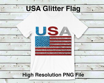 USA Flag in Glitter High Resolution PNG Digital Design American Glitter Flag Digital Download No Physical Product