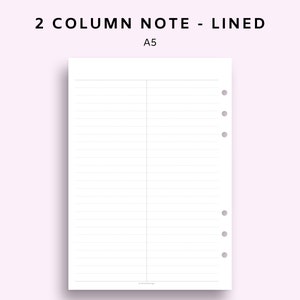 simple 3 column note template a4 letter printable note etsy canada