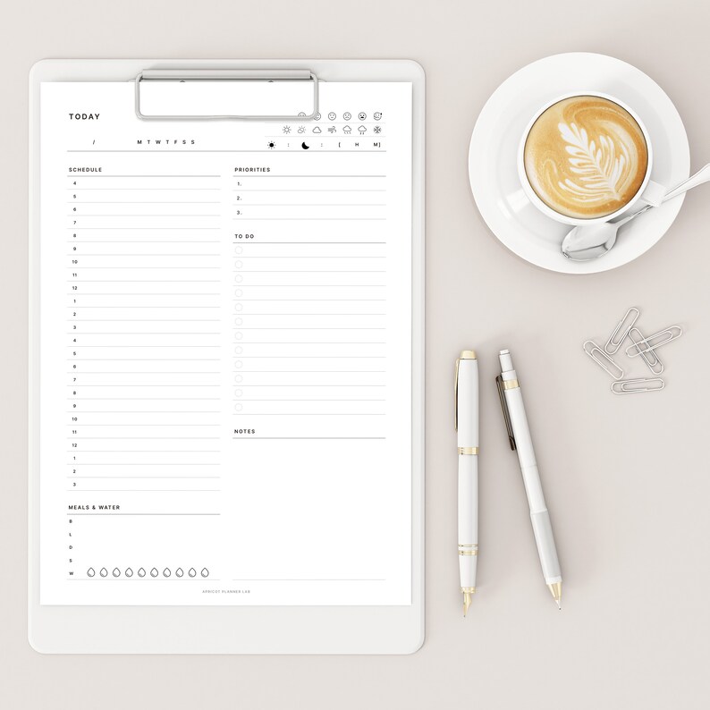 Daily Planner A4 Printable Planner Insert DO1P Daily Etsy