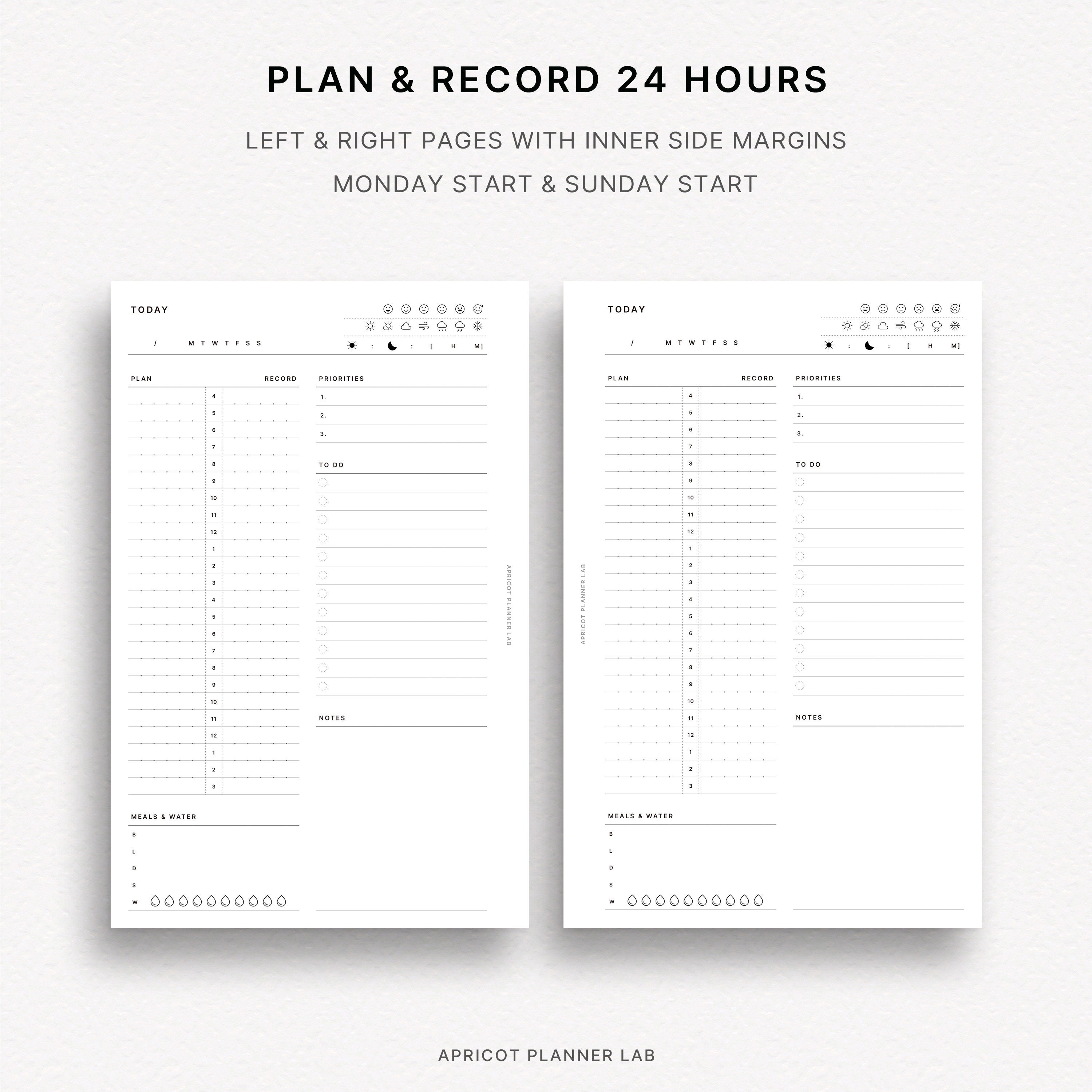 Daily Time Management | Half Letter | Printable Planner Insert | DO1P ...