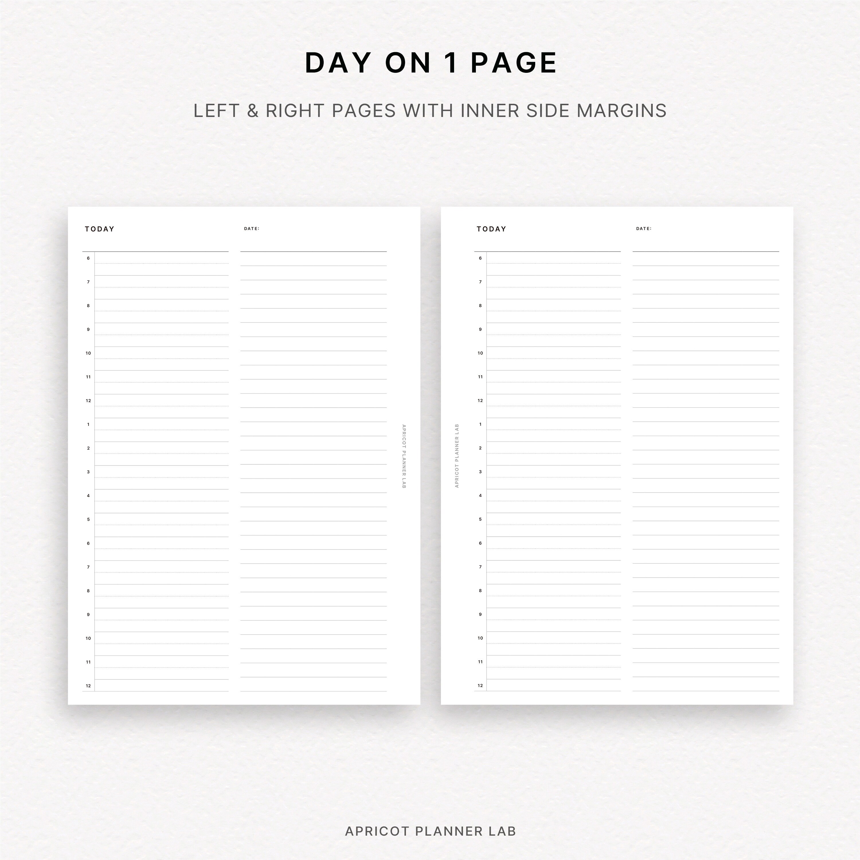 Minimal Daily Schedule A5 Printable Planner Insert Line - Etsy UK