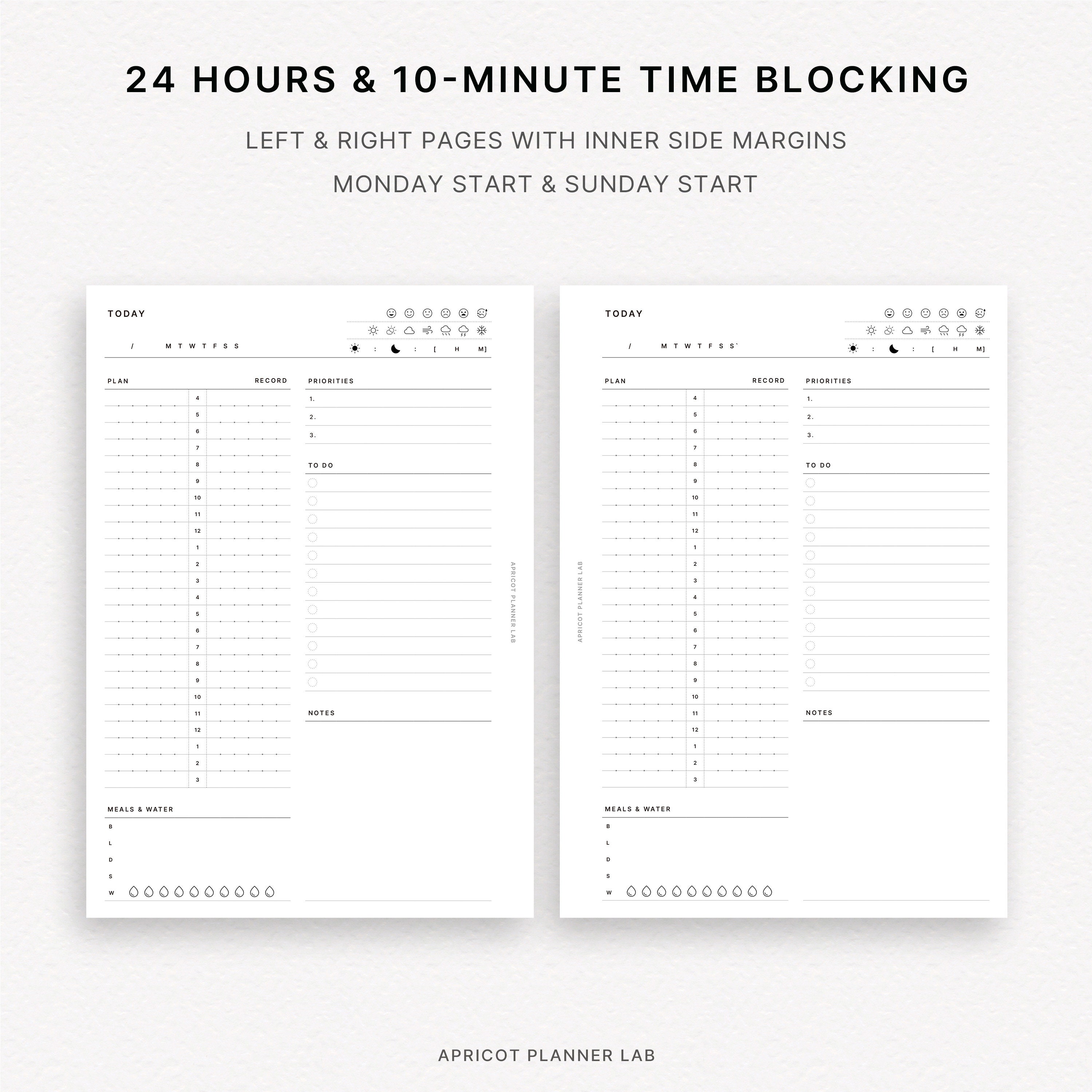 Daily Time Management | A5 | Printable Planner Insert | DO1P | Daily ...