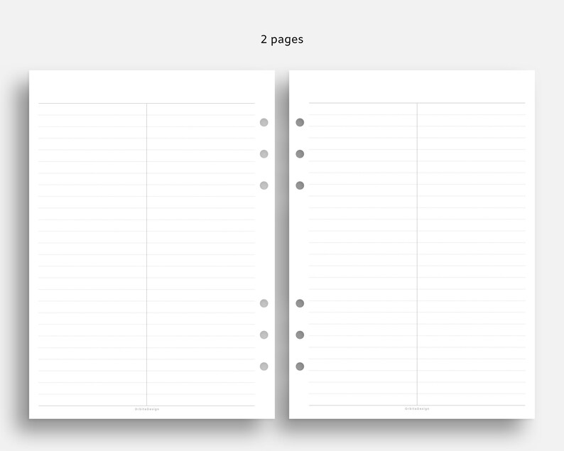 A5 Printable 2 Column Note Template 7mm Lined Paper Lined Etsy