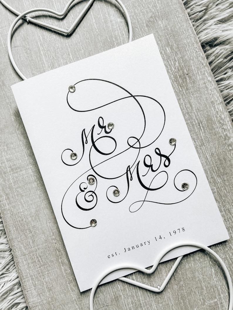 Custom card for couple Wedding Card Mr /& Mrs Anniversary Card