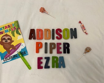 Personalized Name Crayons Gift Set- Crayon Name Set - Custom Alphabet Name Crayons in a Gift Box - Crayon Favor -Art Supplies Kids - Kids