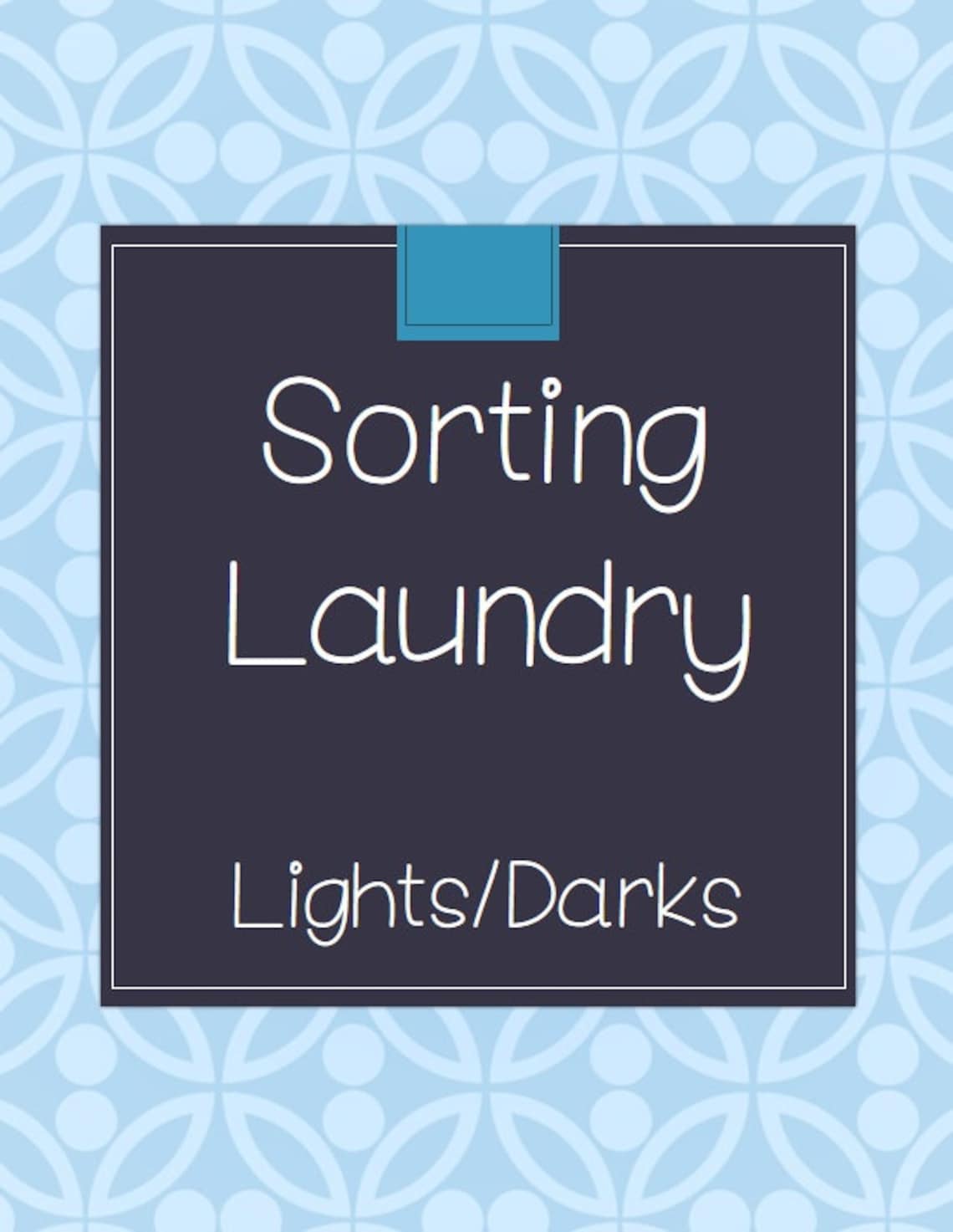 Sorting Laundry Lights and Darks Life Skills Task Etsy