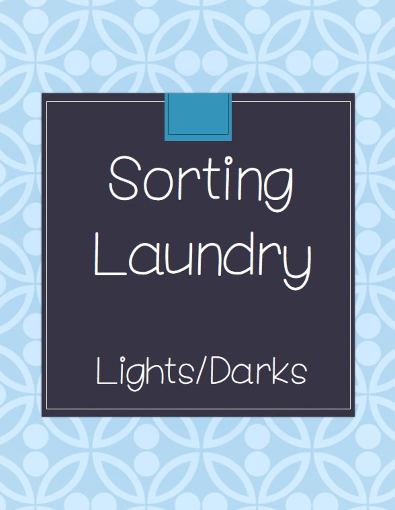 Sorting Laundry Lights and Darks Life Skills Task Etsy