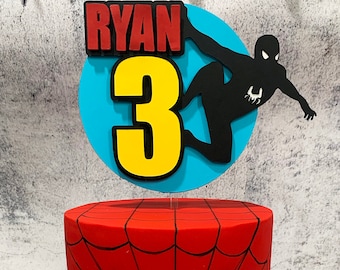 Spiderman Inspired Cake Topper | Superheroes inspired Custom Cake Topper | Spiderman Birthday Custom name | Personalized for Spiderman fans