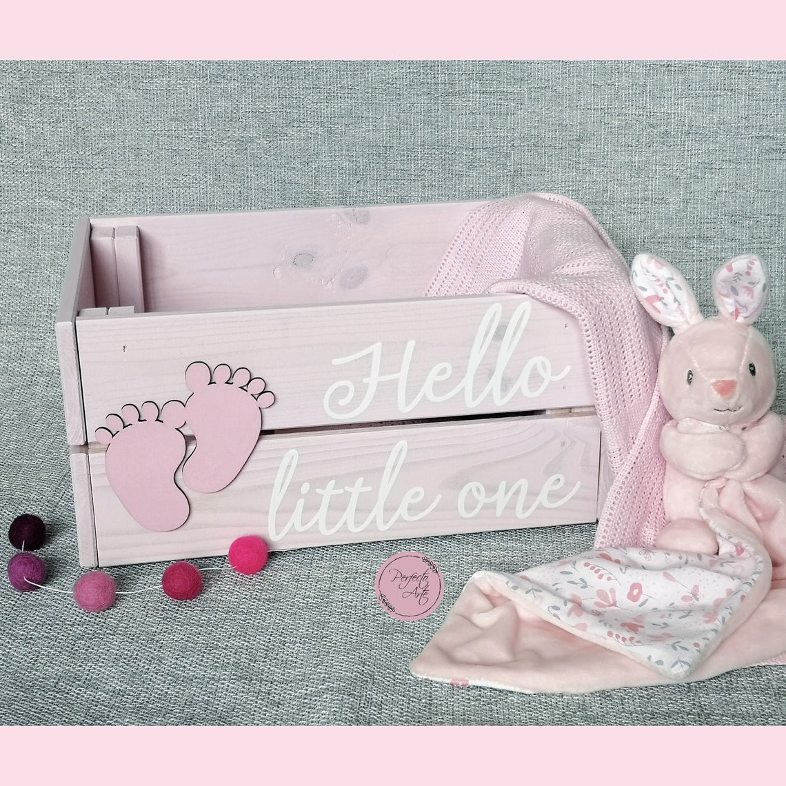 Wooden baby Crate Baby Gift Box Baby Shower Gift Etsy