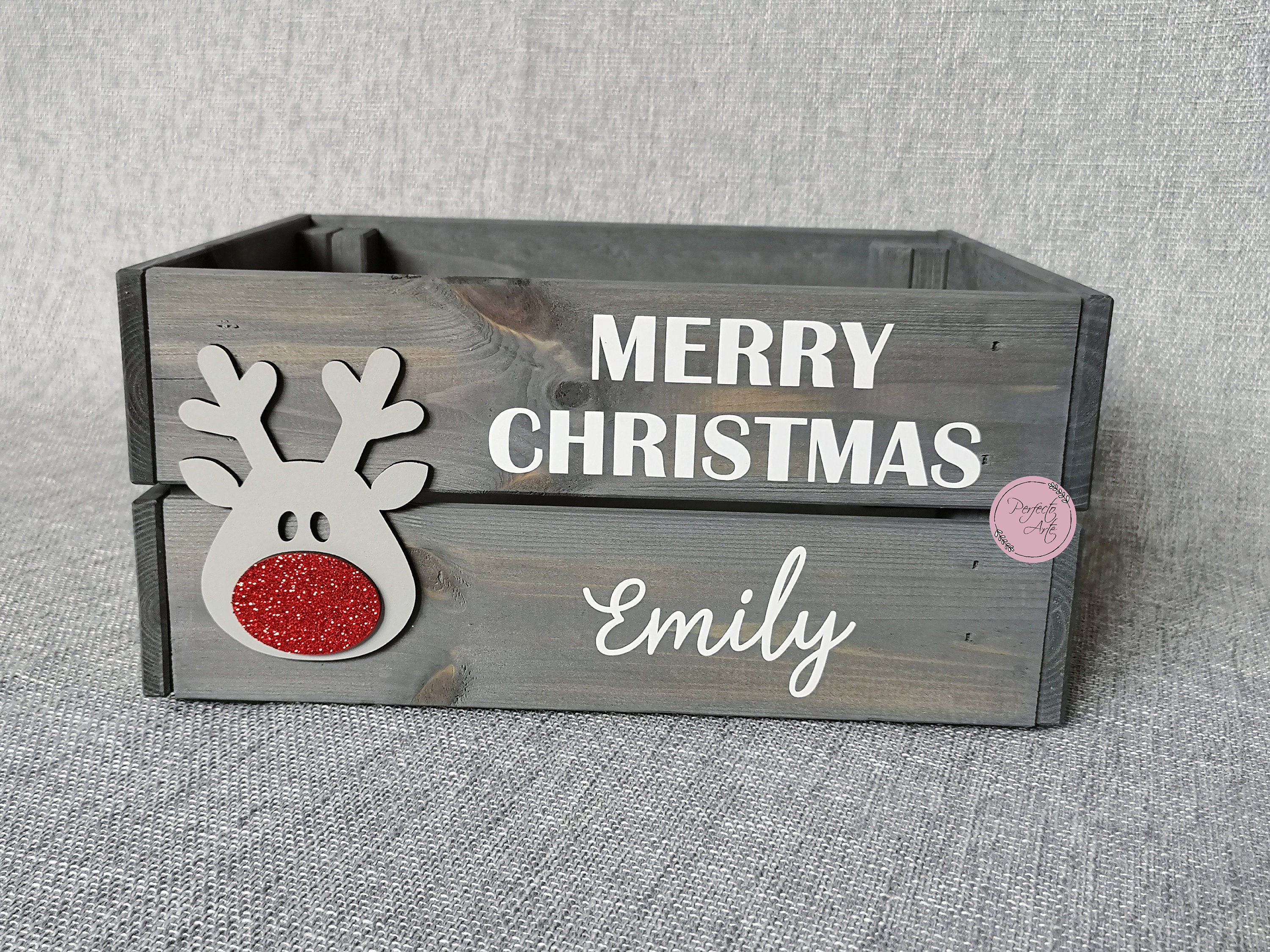 Personalised Wooden Christmas Crate Christmas Eve Box Etsy