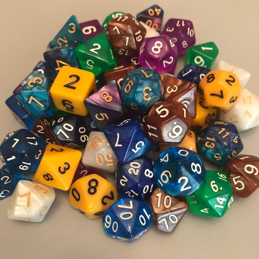 Mini or Standard Sized Mystery Dice Set, Mystery Dice Grab Bag, Gaming