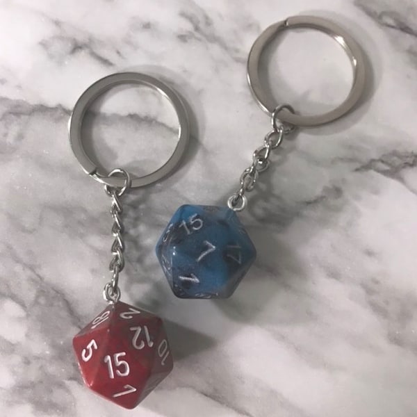 Dice Keychain Mystery Bag | Dice Keyring | D&D Gift | RPG Gift | Role-Playing Gamer Gift | Nerd / Geek Gift
