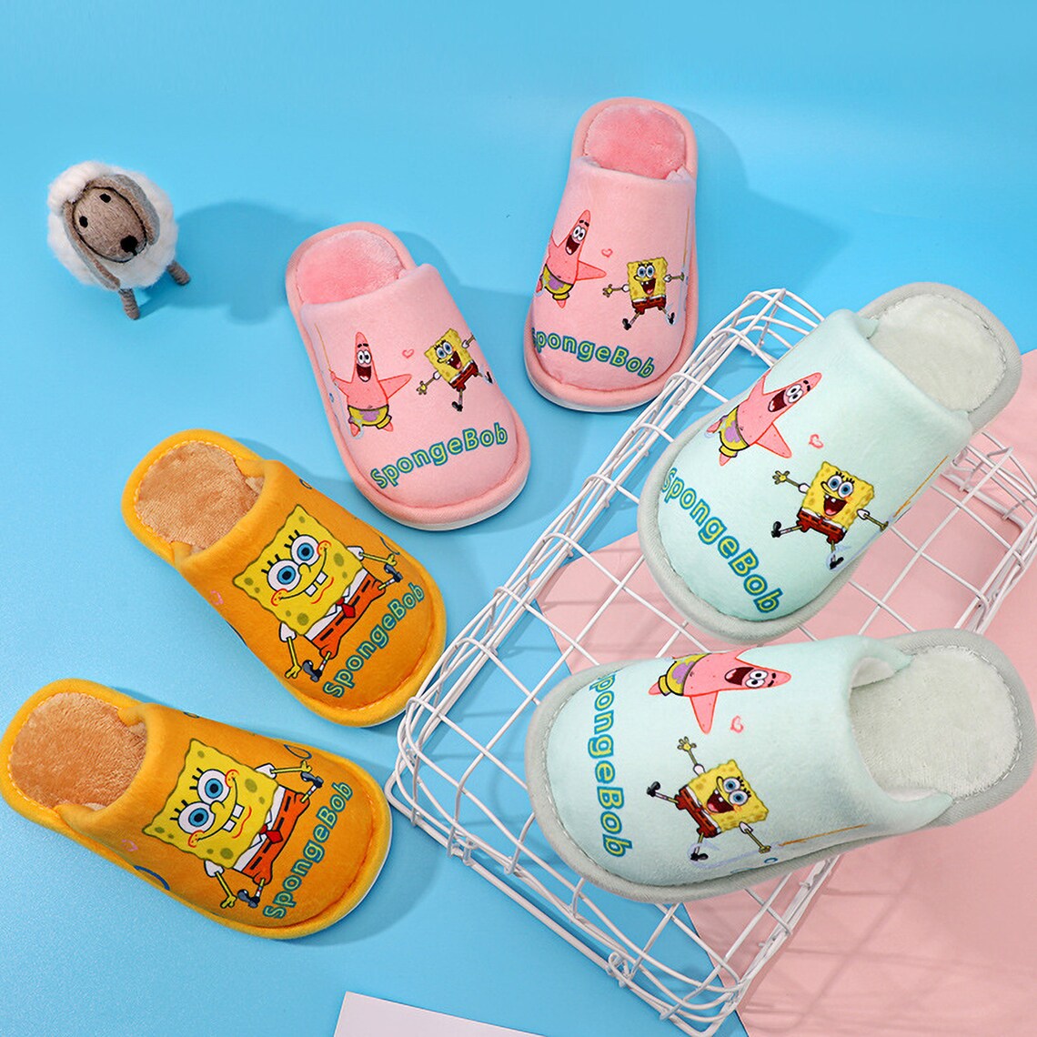 SpongeBob Slippers Cute Patrick Star Cartoon Warm Anime Etsy