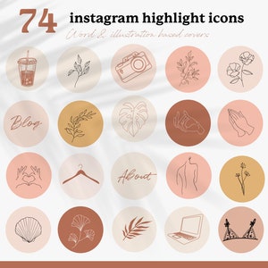 74 Boho Terracotta Aesthetic Instagram Story Highlight | Etsy
