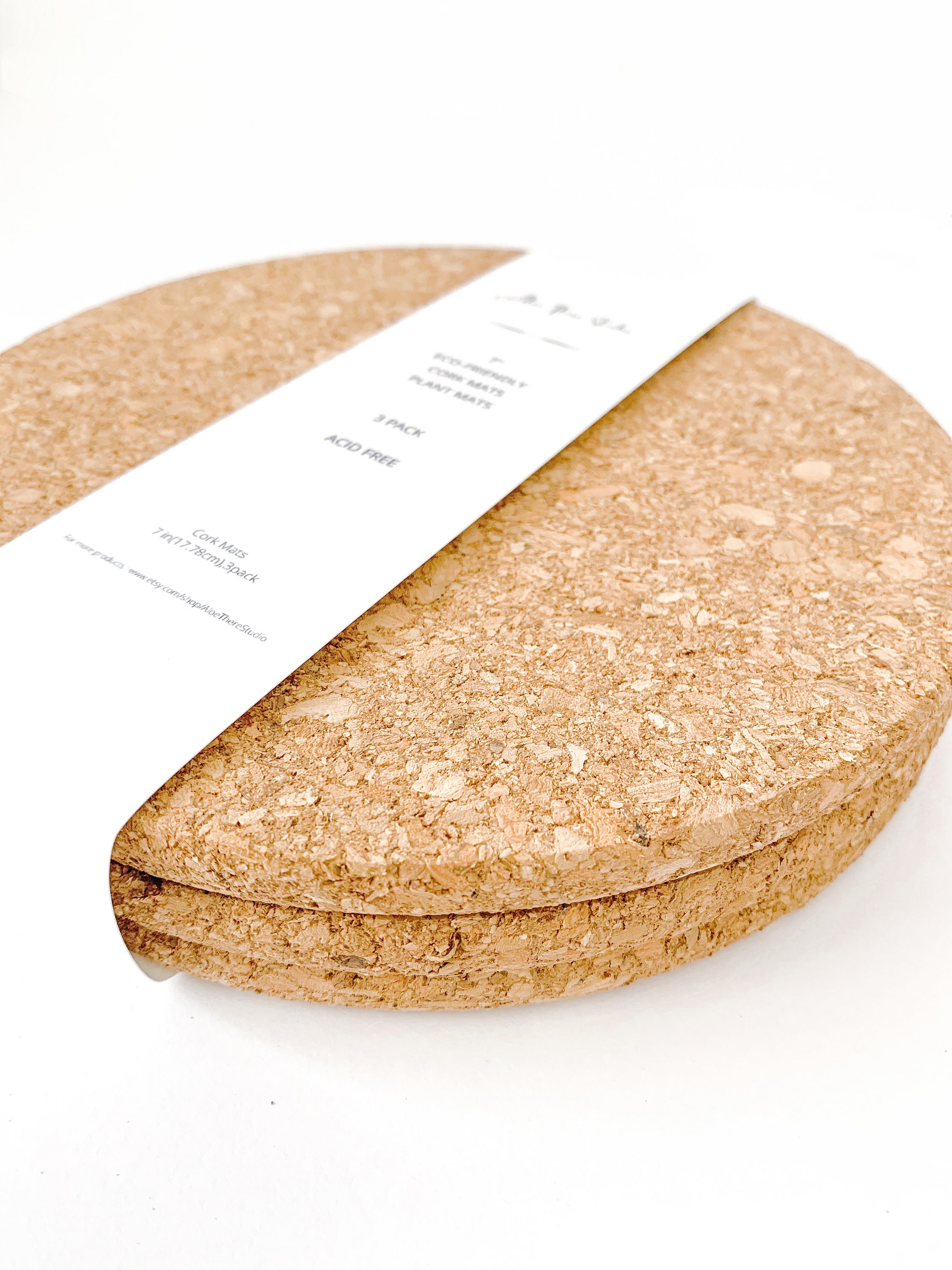 Awesome Plant Lady Gift Ecofriendly Cork Saucer Mats Set 3 Pieces Set