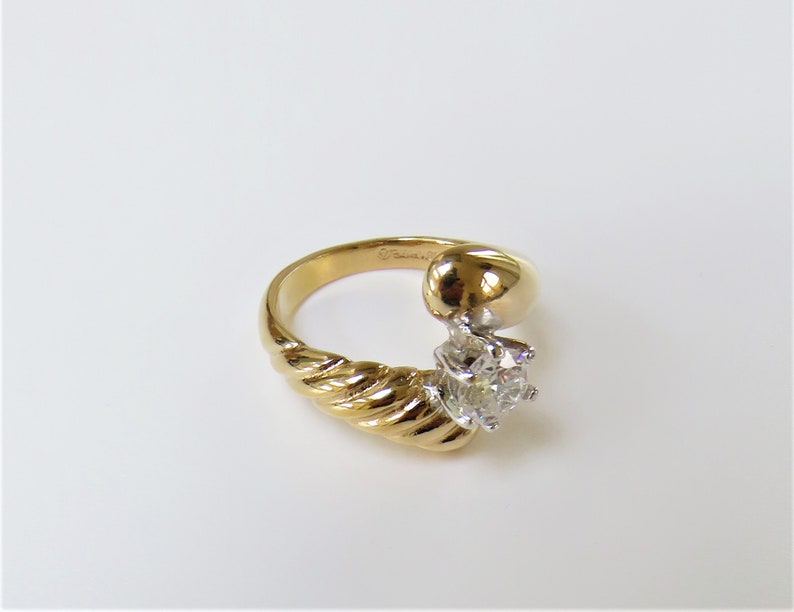 Stunning Vintage 18K GE Gold Electroplated Cubic Zirconia Ring Etsy