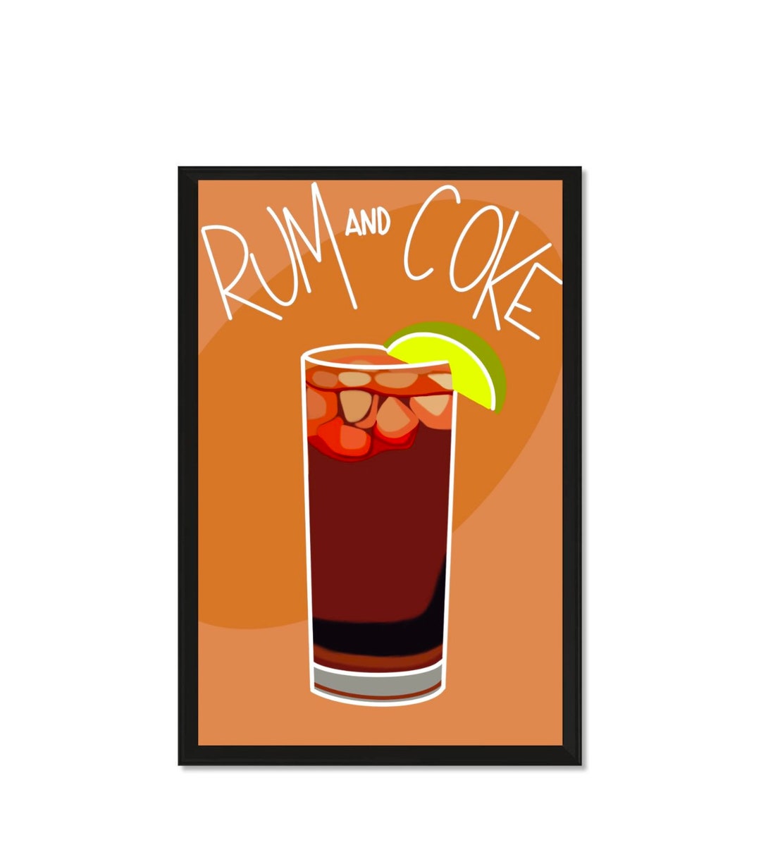 11x17 Rum and Coke Cocktail Print/poster Printed Not Etsy