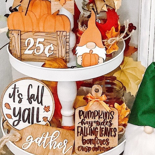 Fall Tier Tray Decor Tiered Tray Decor Bundle Tiered Tray Etsy