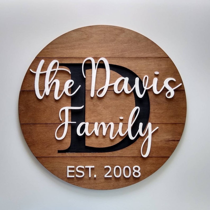 Monogram Personalized 3d Wood Family Name Sign Pallet Sign Etsy