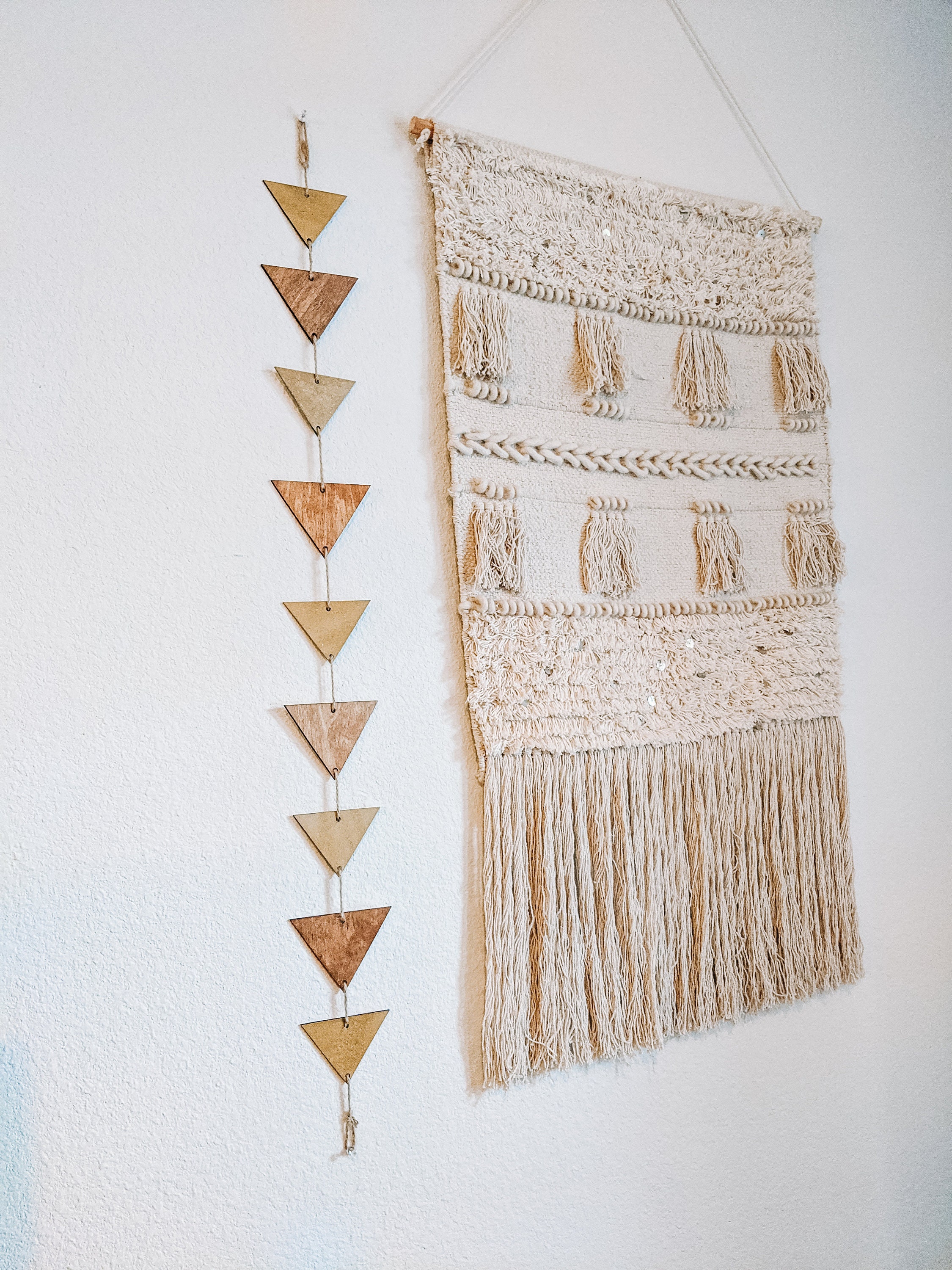 Wooden Triangle Banner Garland Nursery Decor Boho Decor Wall Etsy