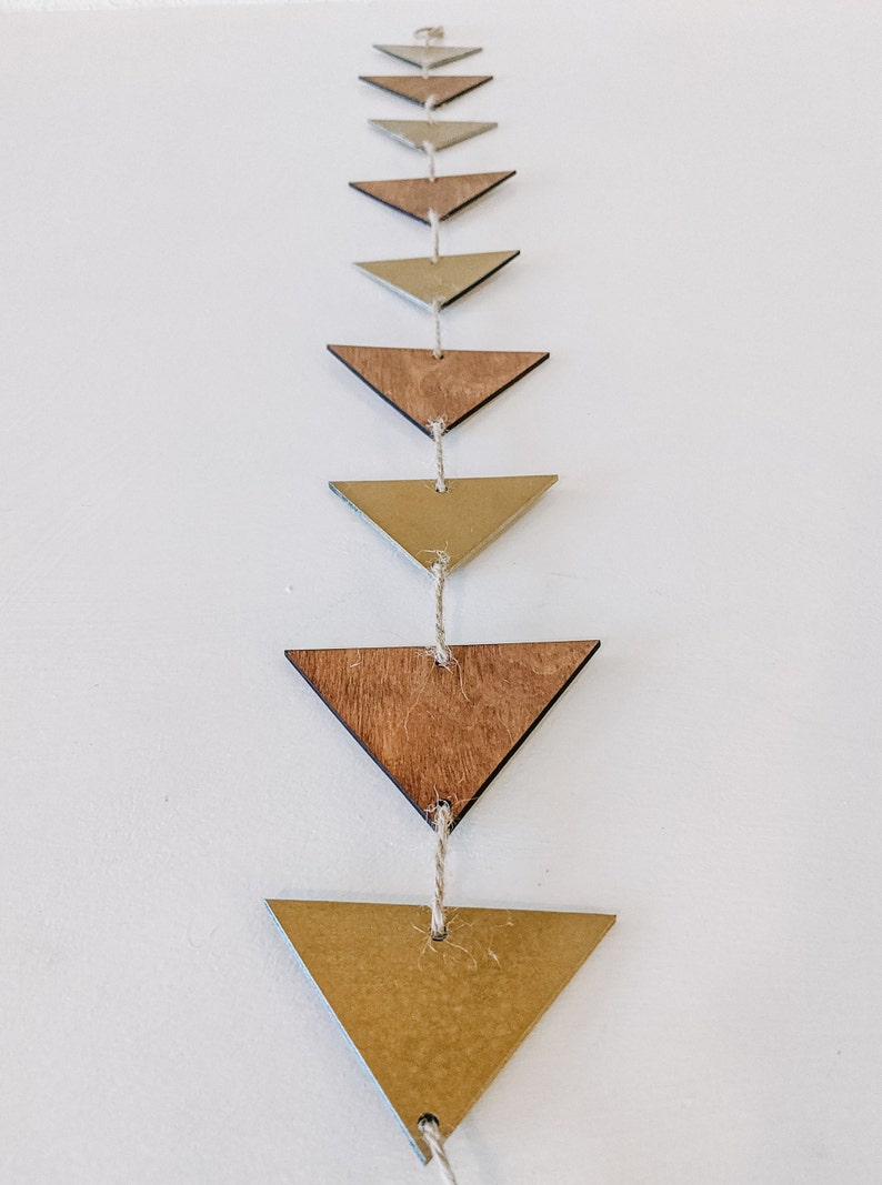 Wooden Triangle Banner Garland Nursery Decor Boho Decor Wall Etsy