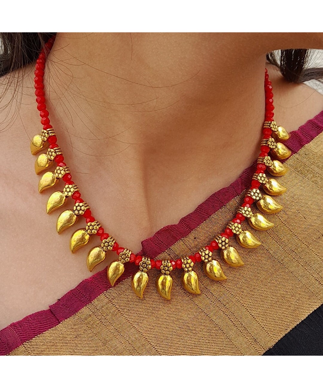 Buy Statement Gold Choker Temple Jewelry Necklace With Earrings/south  Indian Jewelry Necklace/ Sabyasachi Jewelry/ Gold Necklace/ Indian Jewelry  Online in India - Etsy