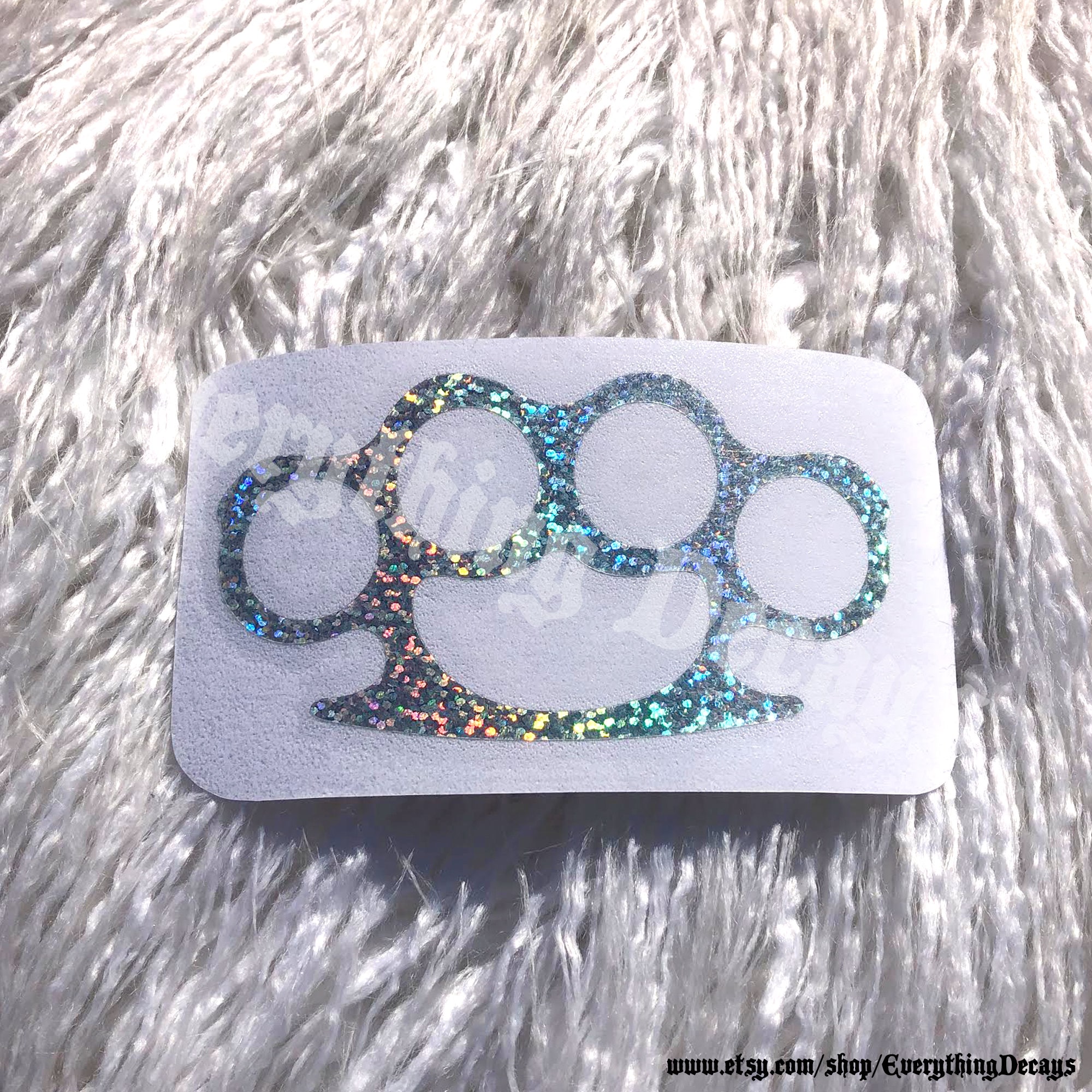 WarlordOne Brass Knuckles Die Cut Sticker – 1.25” X 0.64” – For Phone, Laptop – 2 Pack
