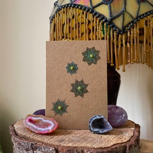 Cartolina boho disegnata a mano in miniatura con busta / carte per lei / floreale / regalo / mandala / fatto a mano / vuoto