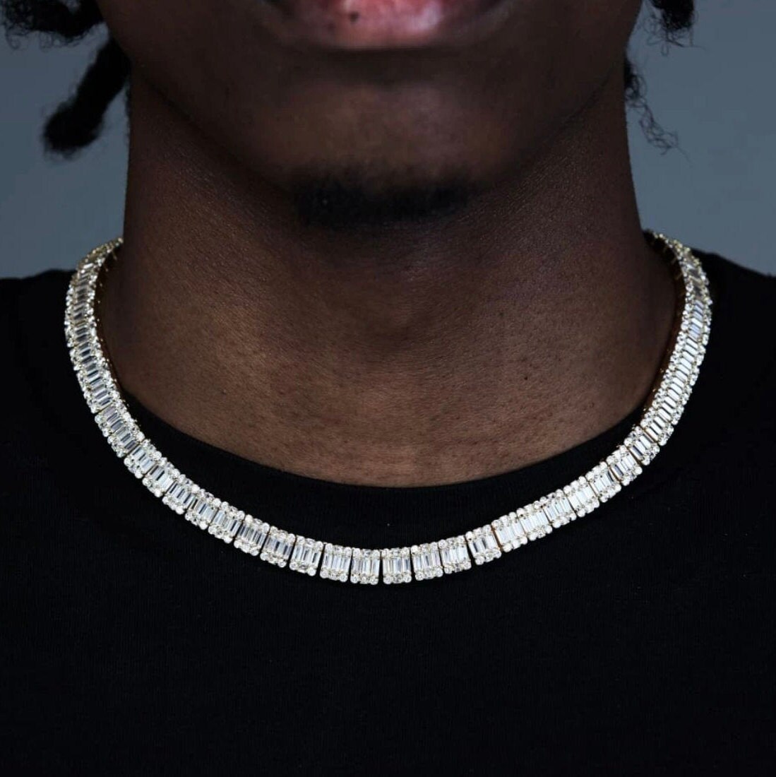 Square baguette tennis chain Clearance