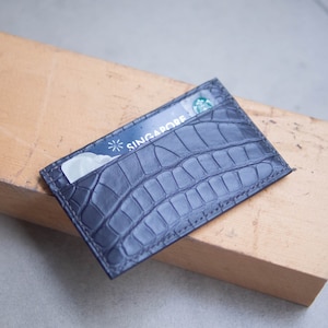 Double Card Holder Crocodilien Matte - Wallets and Small Leather