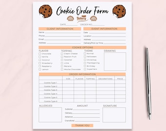 Cake Order Form Etsy