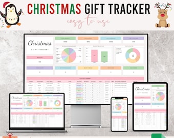 Christmas Gift Tracker Spreadsheet | Google Sheets Budget Planner | Holiday Gift Tracker, Gift Log Tracking, Shopping List, Budget Templates