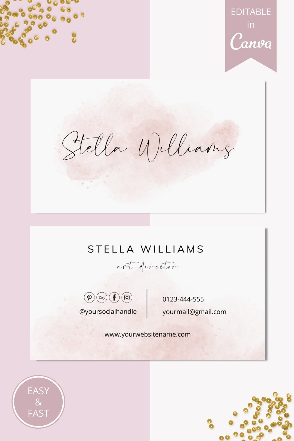 Business Card Template Editable Monat Business Cards - Etsy