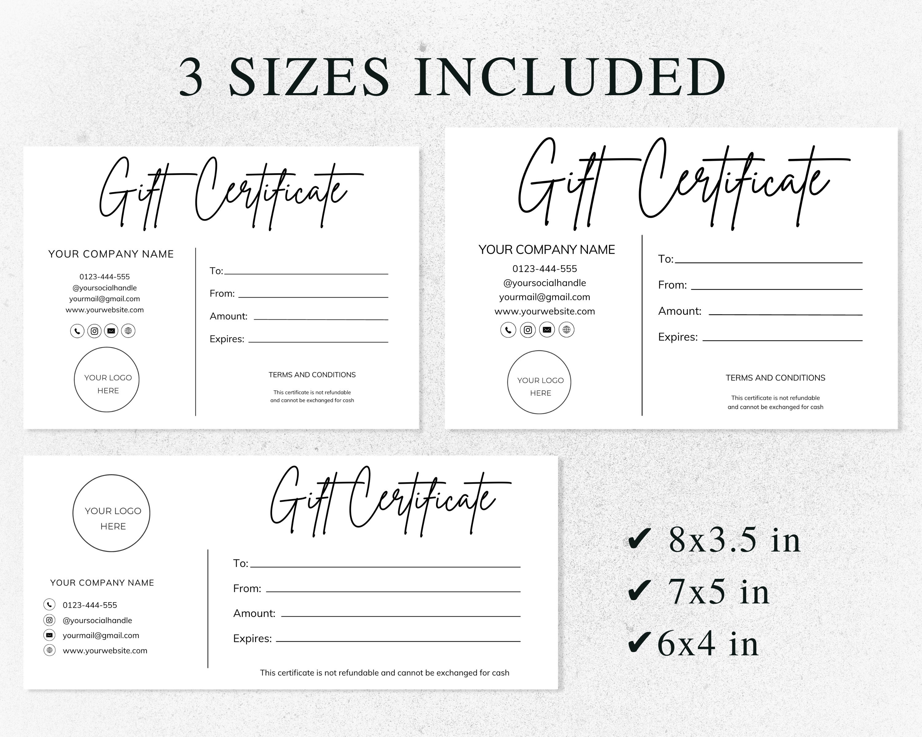 Editable Gift Certificate Canva Template Small Business Gift Etsy UK