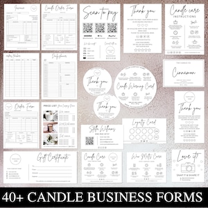 Candle Business Bundle I Editable Canva Template, Invoice Template, Order Form, Candle Labels, Scan to Pay, Care Instruction I Price List